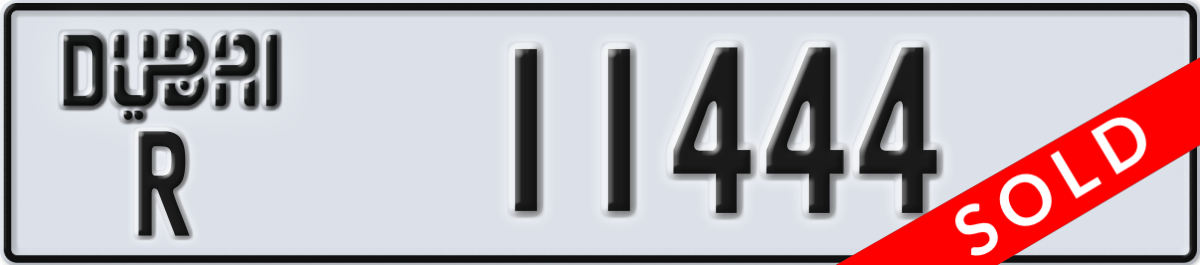 dubai License Plate Number 11444 Code R