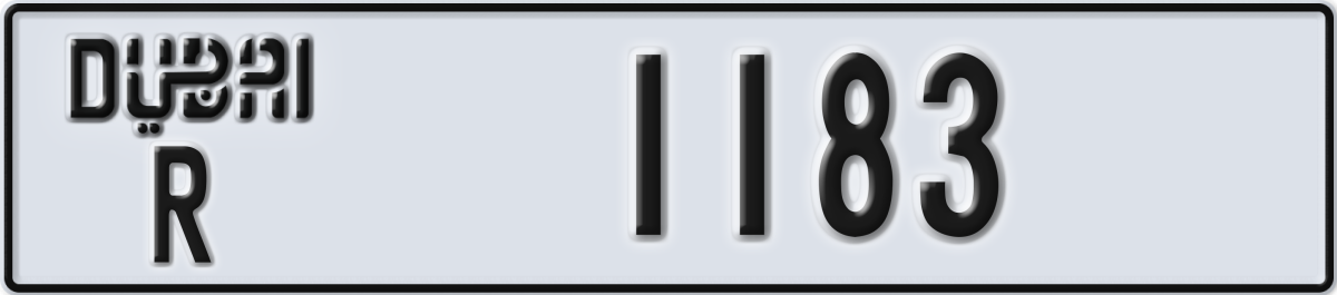 dubai License Plate Number 1183 Code R