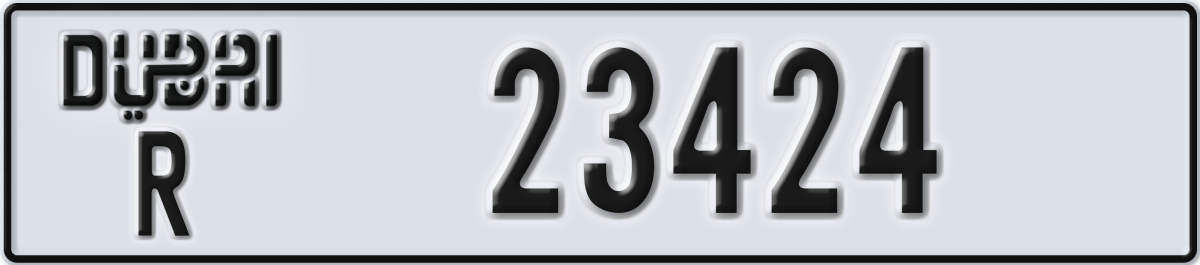 dubai License Plate Number 23424 Code R