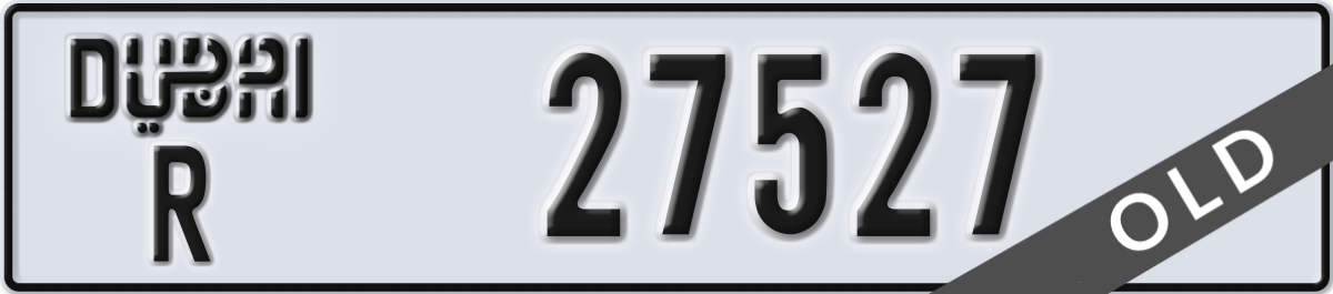 dubai License Plate Number 27527 Code R