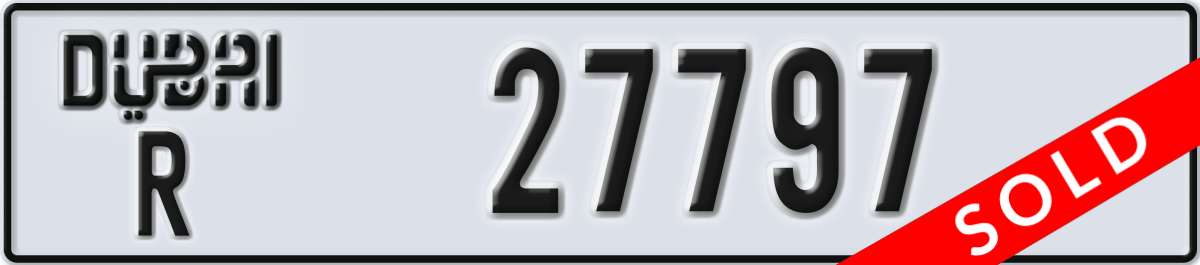 dubai License Plate Number 27797 Code R