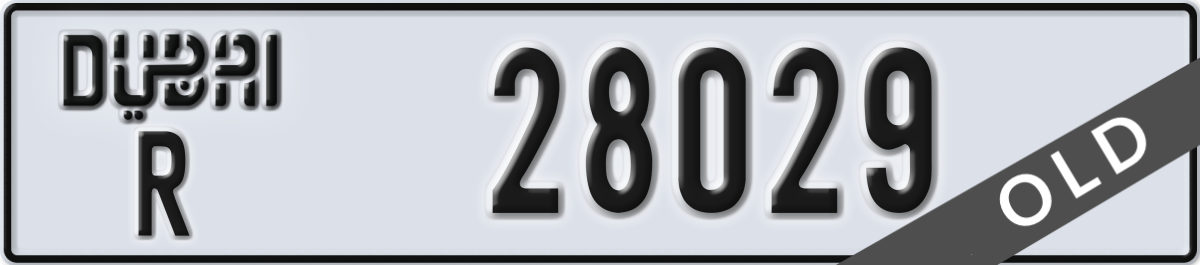 dubai License Plate Number 28029 Code R