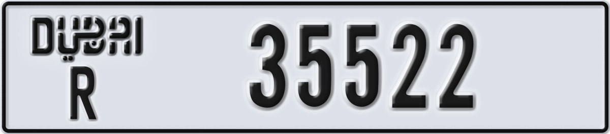 dubai License Plate Number 35522 Code R