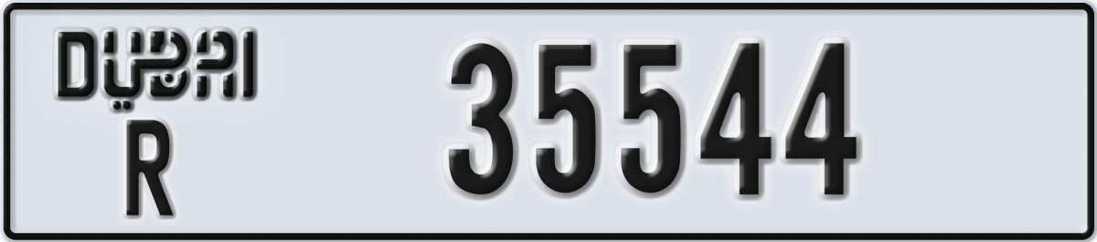 dubai License Plate Number 35544 Code R