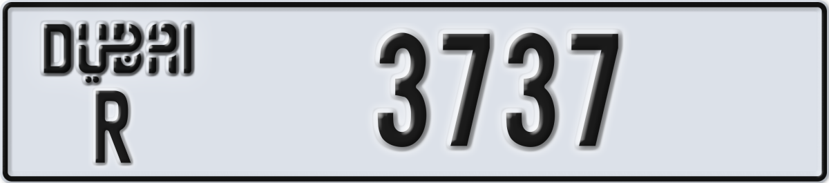 dubai License Plate Number 3737 Code R