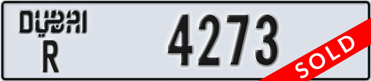 dubai License Plate Number 4273 Code R