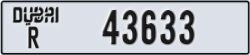 dubai - code - R - number -43633