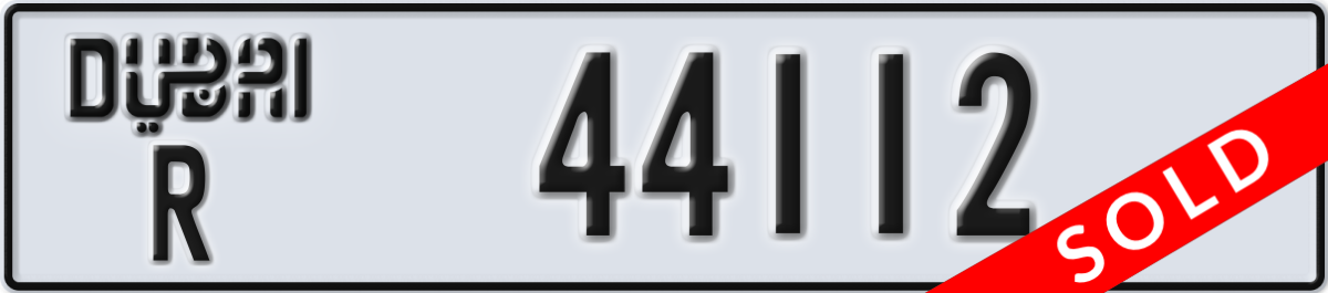 dubai License Plate Number 44112 Code R