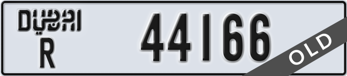 dubai License Plate Number 44166 Code R