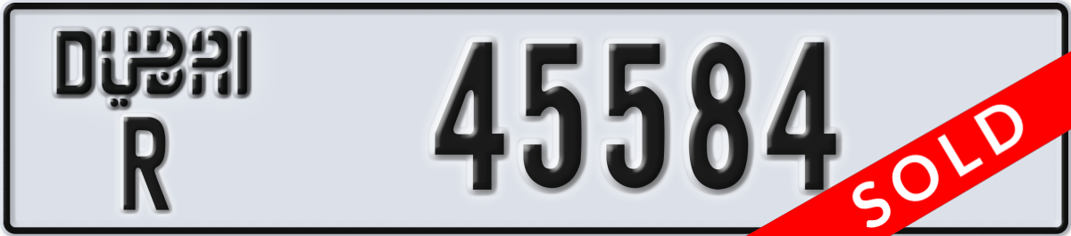 dubai License Plate Number 45584 Code R