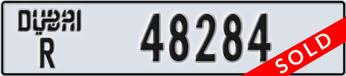 dubai License Plate Number 48284 Code R