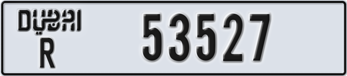 dubai License Plate Number 53527 Code R