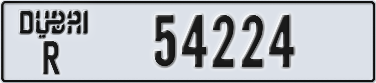 dubai License Plate Number 54224 Code R