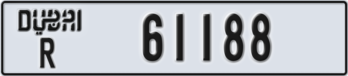 dubai License Plate Number 61188 Code R
