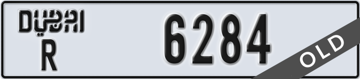 dubai License Plate Number 6284 Code R