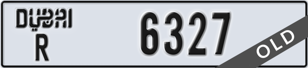 dubai License Plate Number 6327 Code R