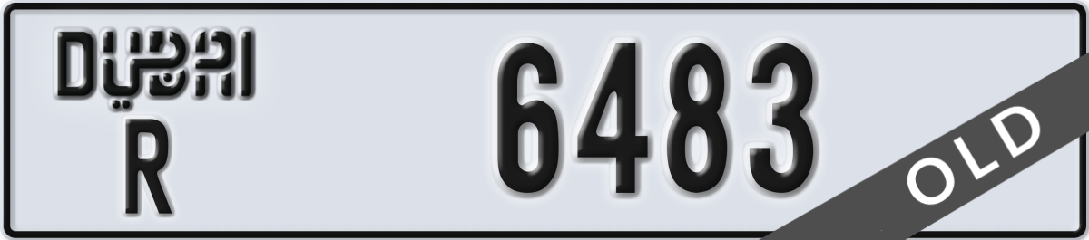 dubai License Plate Number 6483 Code R