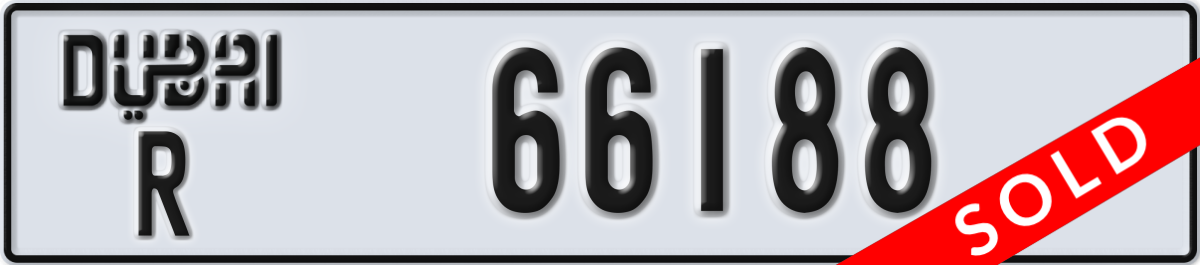 dubai License Plate Number 66188 Code R