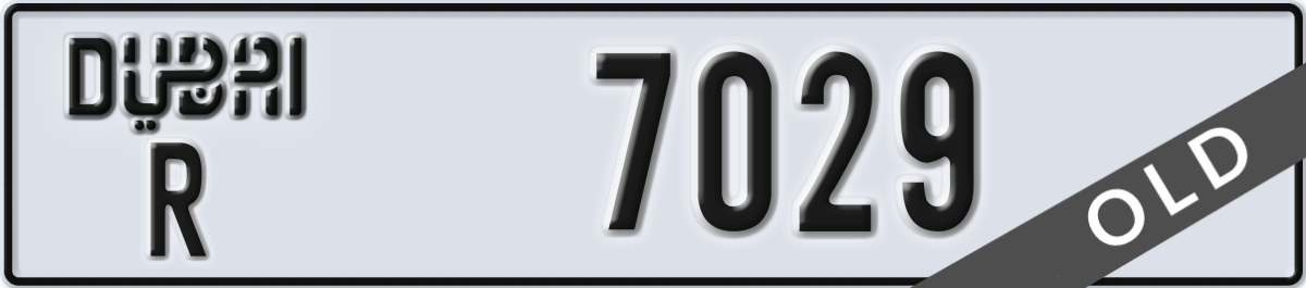 dubai License Plate Number 7029 Code R