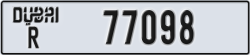 dubai - code - R - number -77098