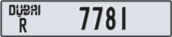 dubai - code - R - number -7781