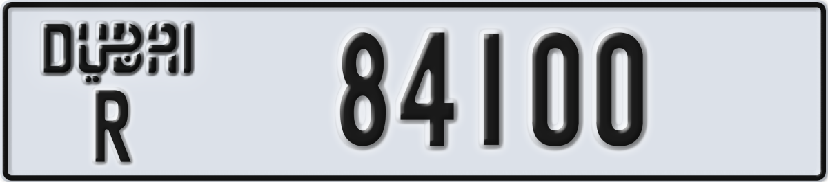 dubai License Plate Number 84100 Code R