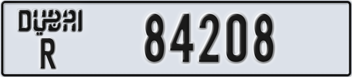 dubai License Plate Number 84208 Code R