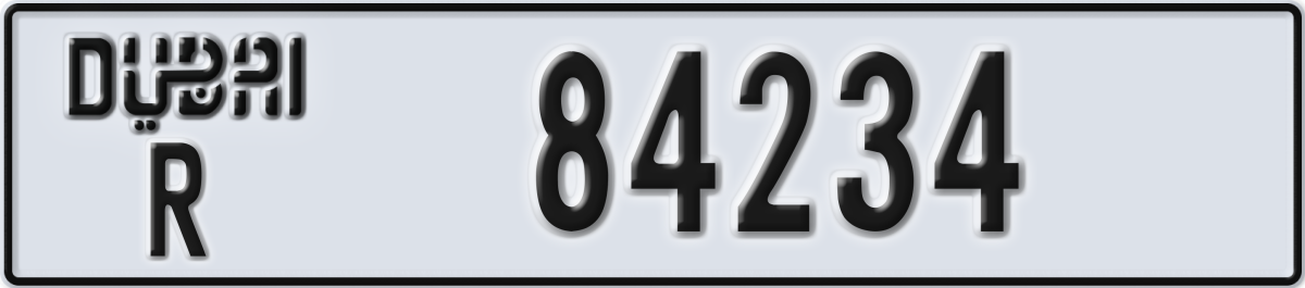 dubai License Plate Number 84234 Code R