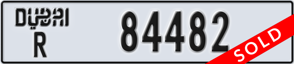 dubai License Plate Number 84482 Code R