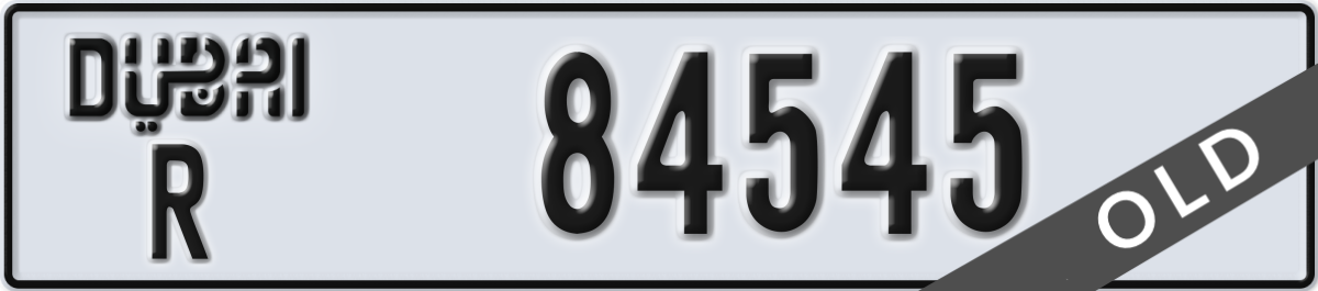 dubai License Plate Number 84545 Code R
