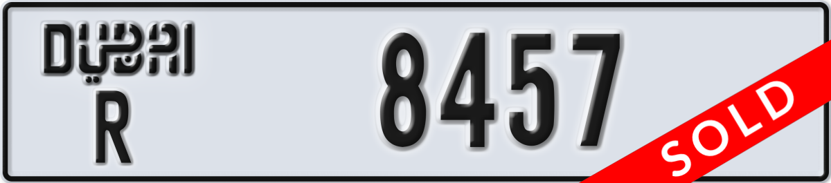 dubai License Plate Number 8457 Code R