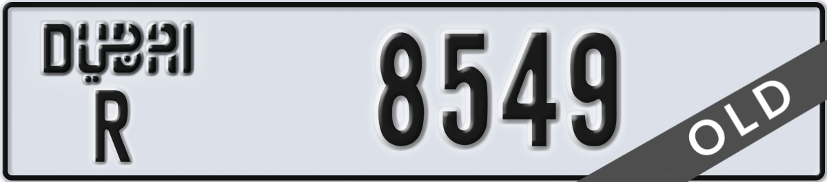 dubai License Plate Number 8549 Code R