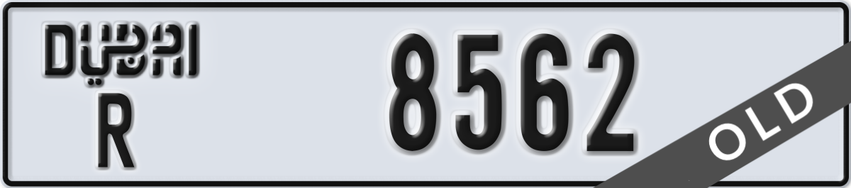 dubai License Plate Number 8562 Code R