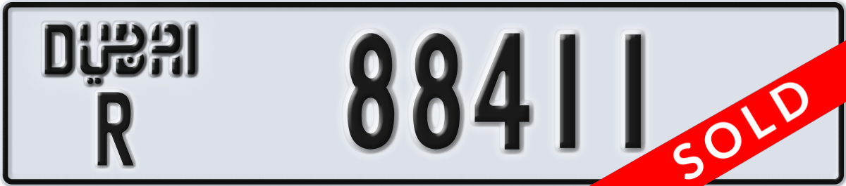 dubai License Plate Number 88411 Code R