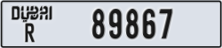 dubai - code - R - number -89867