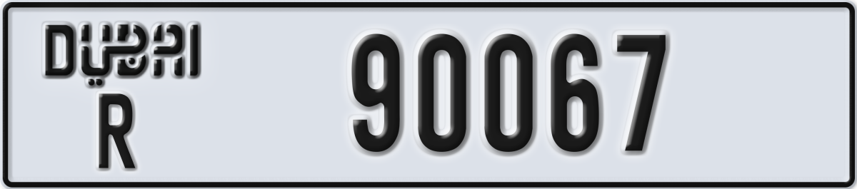 dubai License Plate Number 90067 Code R