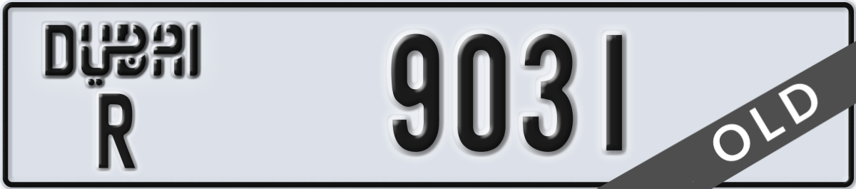 dubai License Plate Number 9031 Code R