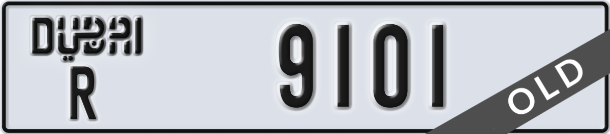 dubai License Plate Number 9101 Code R