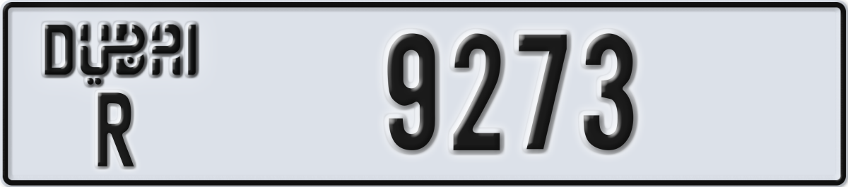 dubai License Plate Number 9273 Code R