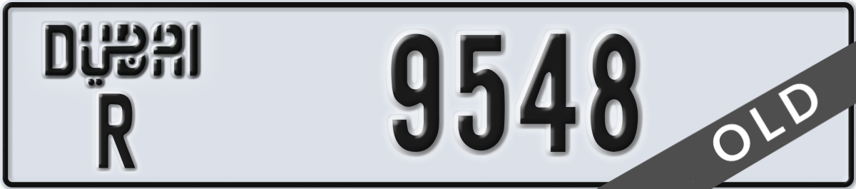 dubai License Plate Number 9548 Code R