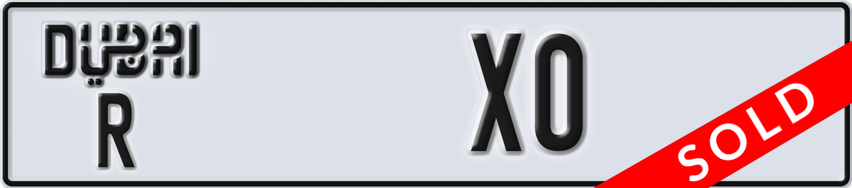 dubai License Plate Number X0 Code R