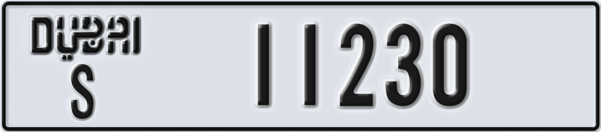 dubai License Plate Number 11230 Code S