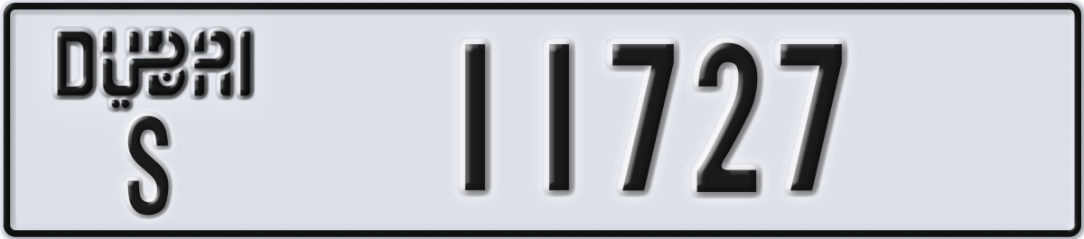 dubai License Plate Number 11727 Code S