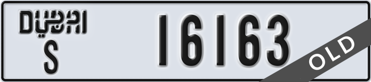 dubai License Plate Number 16163 Code S