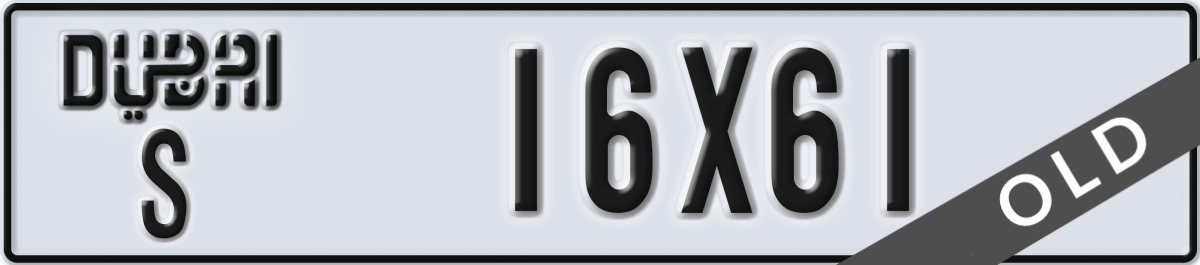 dubai License Plate Number 16X61 Code S