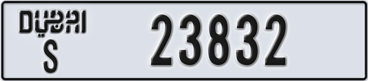 dubai License Plate Number 23832 Code S