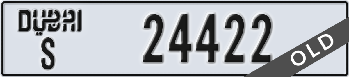 dubai License Plate Number 24422 Code S