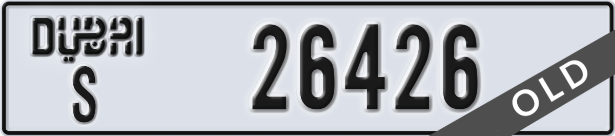 dubai License Plate Number 26426 Code S