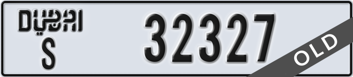 dubai License Plate Number 32327 Code S