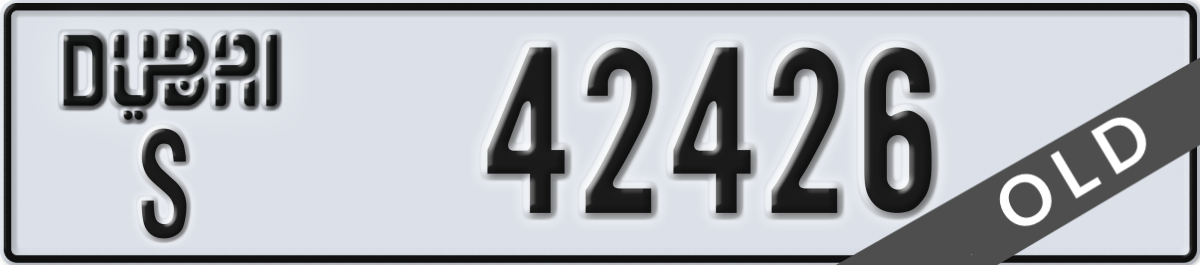 dubai License Plate Number 42426 Code S